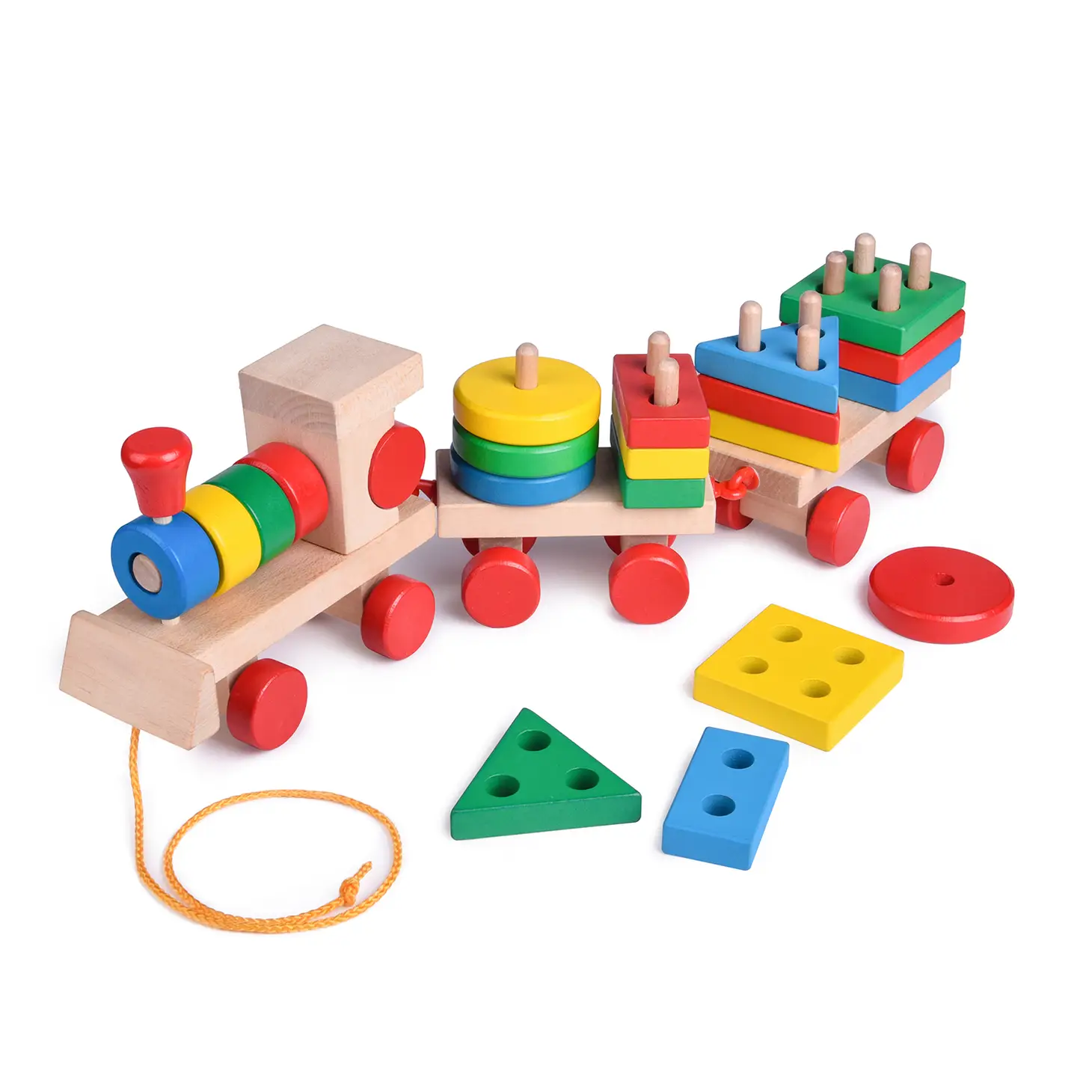 Set of Wooden Train Toys