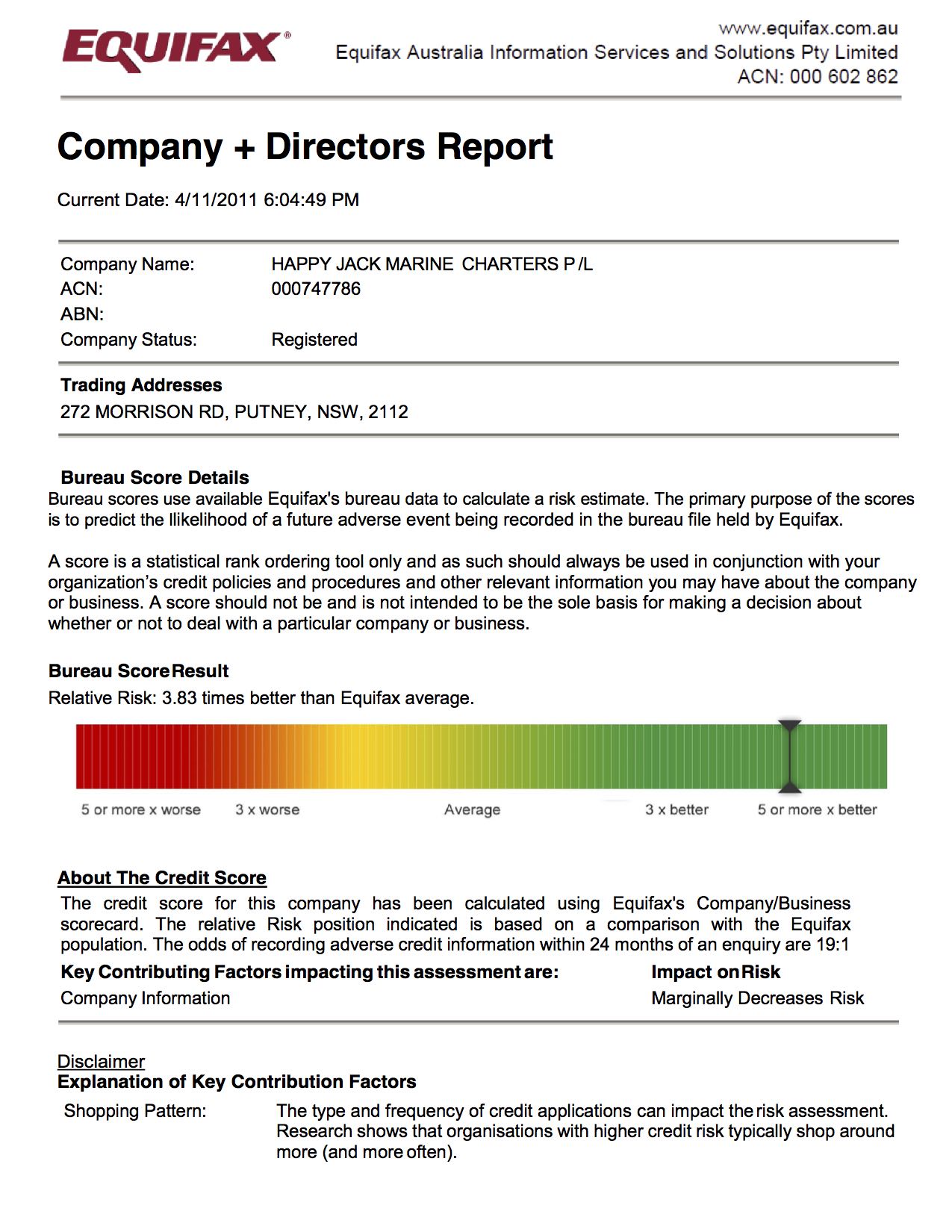 Credit Report - Company and Director