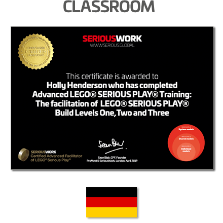 ADVANCED LEGO® Serious Play® Facilitator ink Präsenzausbildung zum zertifizierten. Baustufe 3: Systemmodelle. Kursgebühr + Bücher zum Download